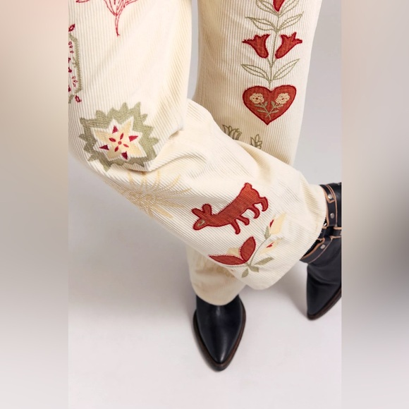 We The Free Tennessee Low-Rise Embroidered Corduroy Jeans